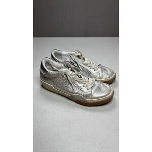DV Dolce Vita Girls Pheby Silver Glitter Zipper Lace Up Sneakers Kids 1 Girls 1